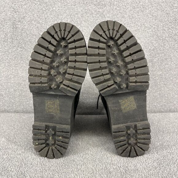 Asos Design Ankle Boots Womens 6 Black Lace Up Chunk Bootie Platform gohtic - Picture 14 of 15